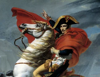 The First Consul Napoleon Bonaparte (1769-1821) crossing the Alps at the pass of the Grand Saint-Bernard in May 1800. Detail. Painting by Jacques-Louis David (1748-1825), 19th century, Paris, Musée de l