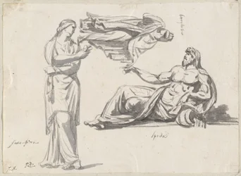 A River God and Two Classical Sculptures