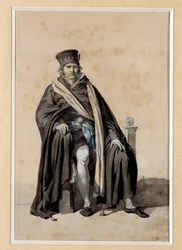Convention: Civic Costume Project 1793. The Habit of Judge. Drawing by Jacques Louis David. Versailles, Musee du Chateau