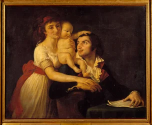 Portrait of Camille Desmoulins (1760-1794), his wife Lucile (1771-1794), and their son Horace Camille (1792-1825)