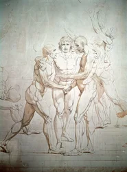The Oath of the Tennis Court (unfinished, detail), 1791-1792