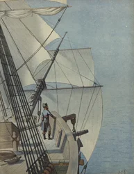 Napoleon Bonaparte on the Deck of a Ship