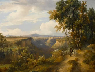 A Goatherder and His Flock in an Italianate Landscape, Possibly Faleria