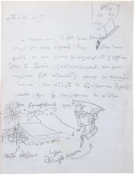 Autograph letter with drawings