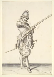 Soldier Preparing to Fire a Caliver
