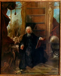 Abbe Jean Antoine Nollet French physicist in his cabinet of the Muette