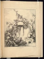 Design for a Cartouche Surmounted by a Tiger