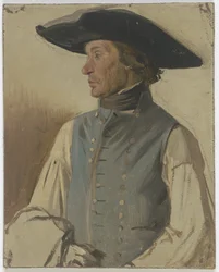 Farmer with a Large Hat and Blue Waistcoat