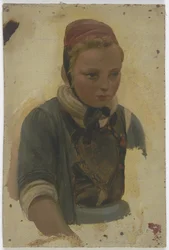 Bust Portrait of a Little Peasant Girl