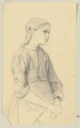 Study of a Young Girl, Face in Profile to the Right