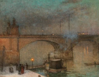Prague, Steamer on the Vltava Before the Palacky Bridge