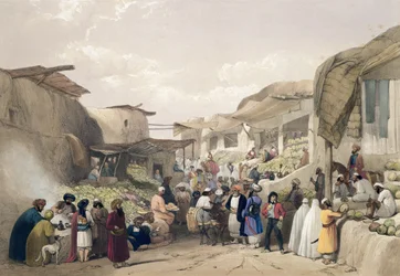 The Main Street in the Bazaar at Caubul, in the Fruit Season, from 