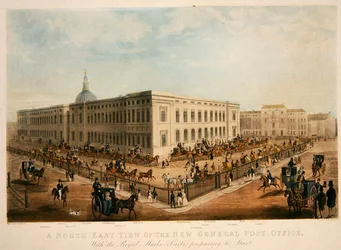 North East view of the New General Post Office, engraved by H. Pyall