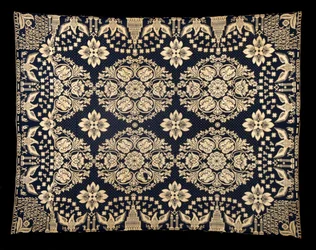 Agriculture and Manufacturers Double-cloth Coverlet, c. 1821-1828