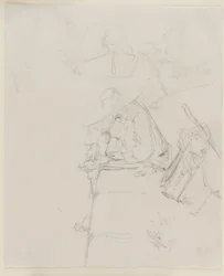 A Man Seated on the Edge of a Wall