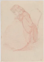 A Two-Sided Drawing of Fumette and Dancing Clowns