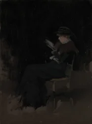Arrangement in Black: Girl Reading, ca. 1880-90