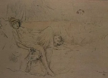 Draped figure reclining