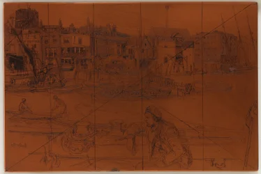 Etching plate: Black Lion Wharf, 1859