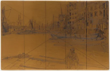 Etching plate: Eagle Wharf Tyzac Whiteley and Co.