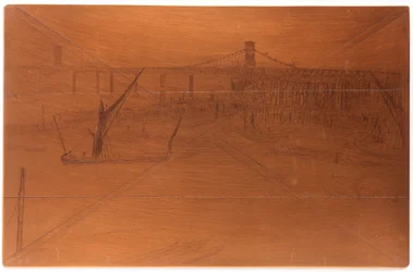 Etching Plate: Old Hungerford Bridge