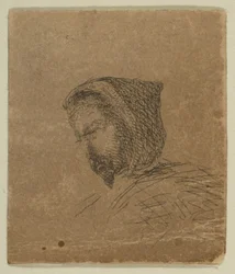 Hooded Male Head from Sketches on the Coast Survey Plate