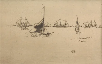 The Fleet: Evening, from a set of twelve etchings entitled The Naval Review