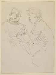 Two figures, 1858