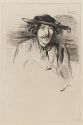 Whistler with a hat, 1859