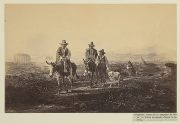 Poingdestre, Scene from the Roman Campagna. The Return from Work, after the Painting
