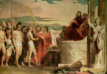 Crowning the Victors at Olympia, third in the series The Progress of Human Culture and Knowledge, detail of the victors being crowned before the Hellanodicae, c.1777-84