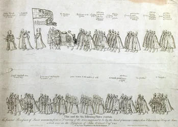 The Funeral Procession of Queen Elizabeth I, engraved by James Basire, pub. 1791