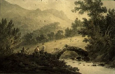 View near Halifax: A Stone Bridge over a Stream