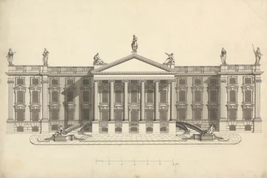 Finished Drawing of Unidentified Palladian Mansion