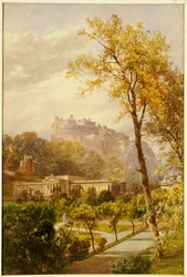 A View of Princes Street Gardens and the National Gallery, Edinburgh Looking West Towards the Castle, 1855