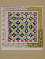 Mosaic in dado of recess in the Hall of Two Sisters, Alhambra, from 