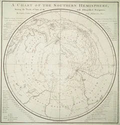 Chart of the Southern Hemisphere Showing Pre-Cook Journeys and Discoveries