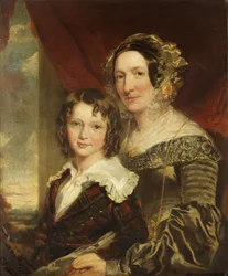 Mrs Margaret Moor and her son Tom