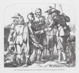 The Pilgrims Welcomed by the Shepherds on the Delectable Mountains