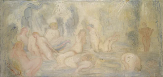 Bathing Girls (Curved and Undulating Lines)