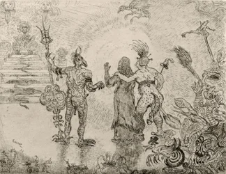 The Devils Dzitts and Hihanox Leading Christ to Hell