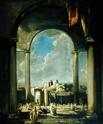 Figures Under an Arch