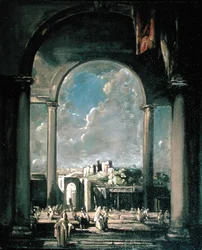 Figures under an Arch