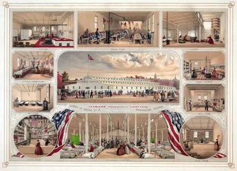 Poster for the Citizens Volunteer Hospital, Philadelphia, pub. 1862