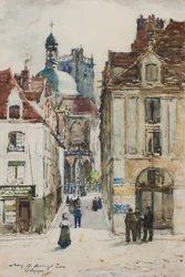 Dieppe, Rue Notre Dame, from the quayside, c.1900