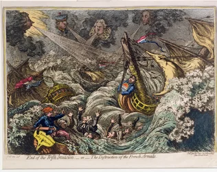 End of the Irish Invasion, or The Destruction of the French Armada, published by Hannah Humphrey in 1797