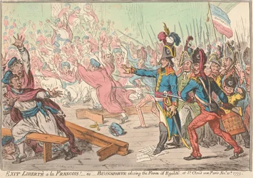 Exit Liberté à la François! - or - Buonaparte Closing the Farce of Égalité, at St. Cloud near Paris, 10 November 1799