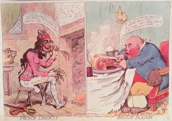 French Liberty: British Slavery, c.1789, satirical cartoon