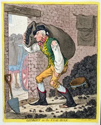 Georgey in the Coal-Hole, published by Hannah Humphrey in 1801