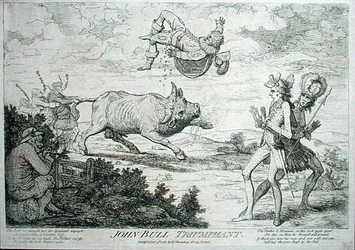 John Bull Triumphant, published by William Humphrey in 1780